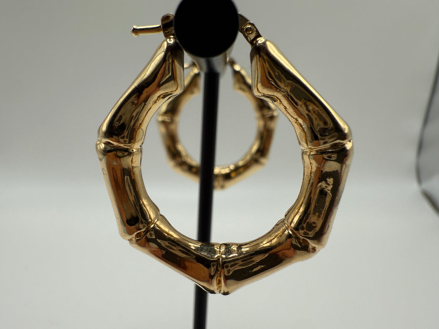 14K Gold Fancy Hoop Earrings