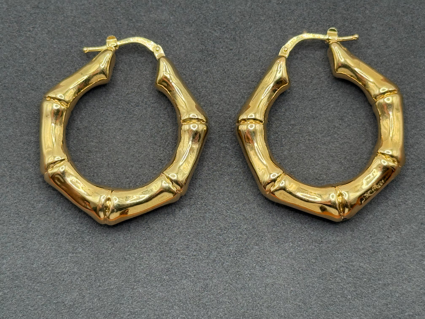 14K Gold Fancy Hoop Earrings