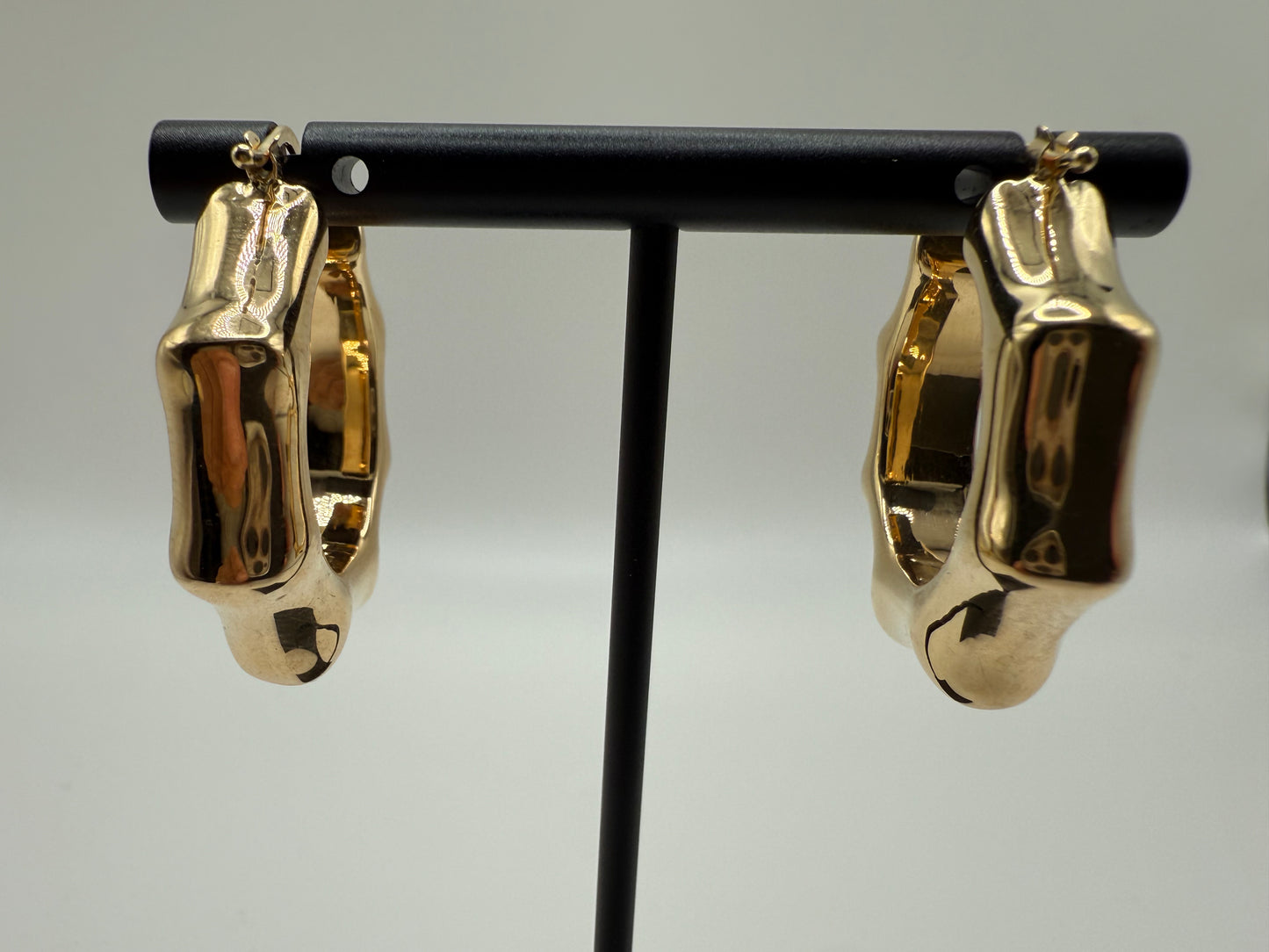 14K Gold Fancy Hoop Earrings