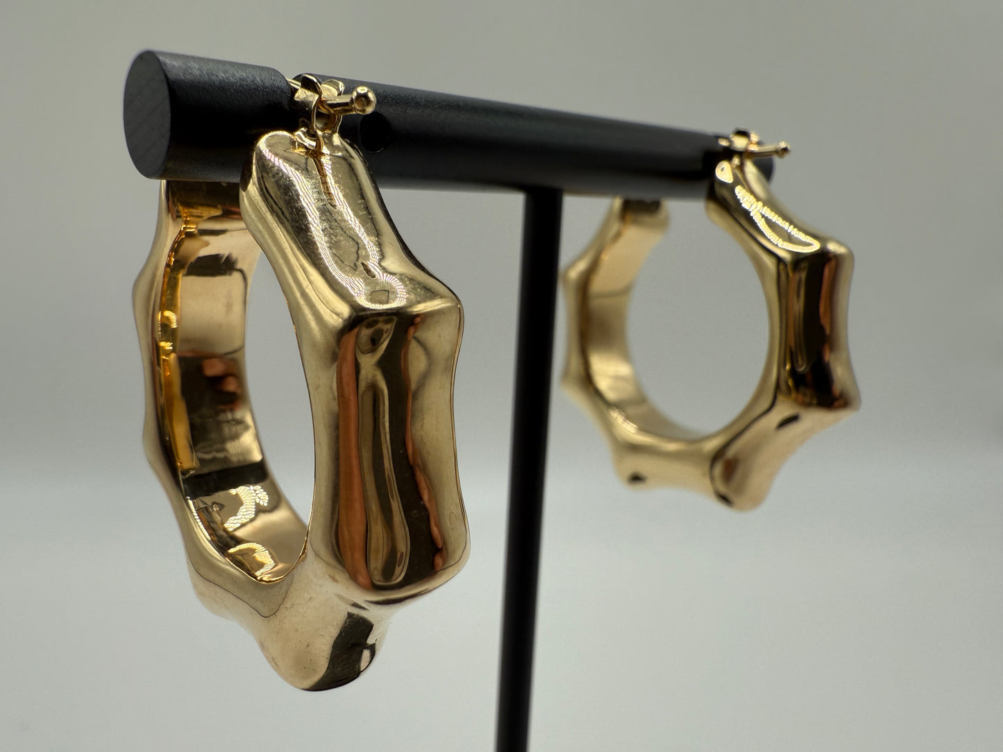14K Gold Fancy Hoop Earrings