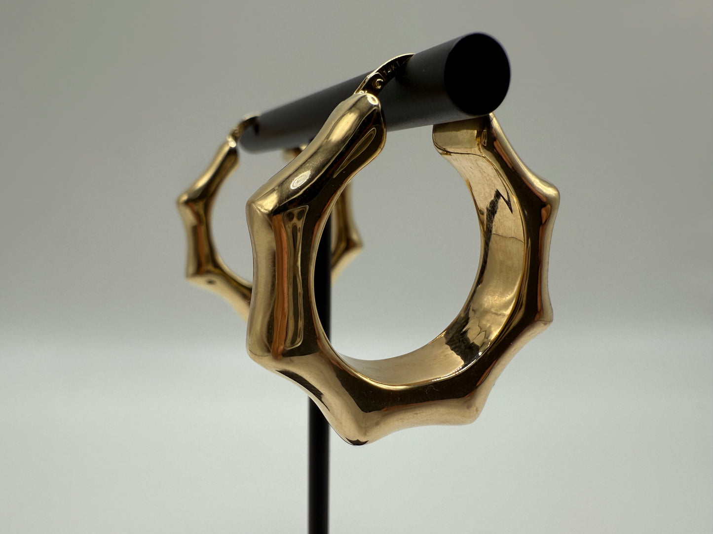 14K Gold Fancy Hoop Earrings