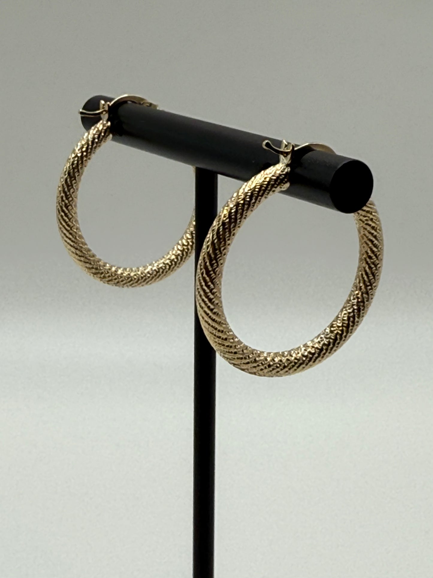 10K Gold Fancy Hoop Earrings