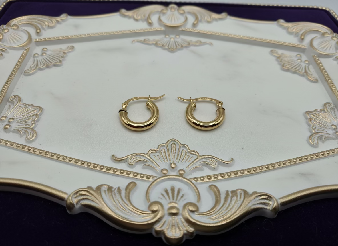10K Gold Round Hoop Earrings