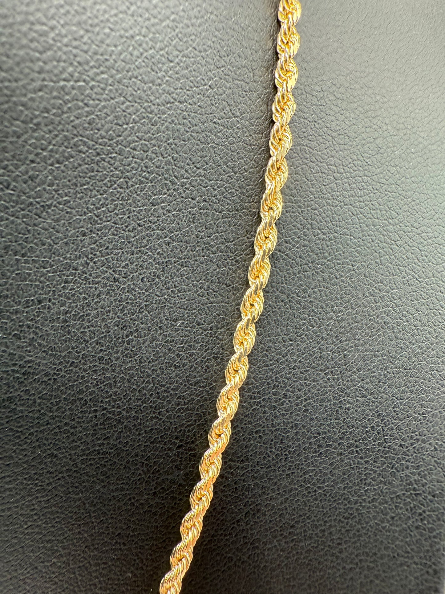10K Diamond Cut 2MM 20" Solid Rope Chain