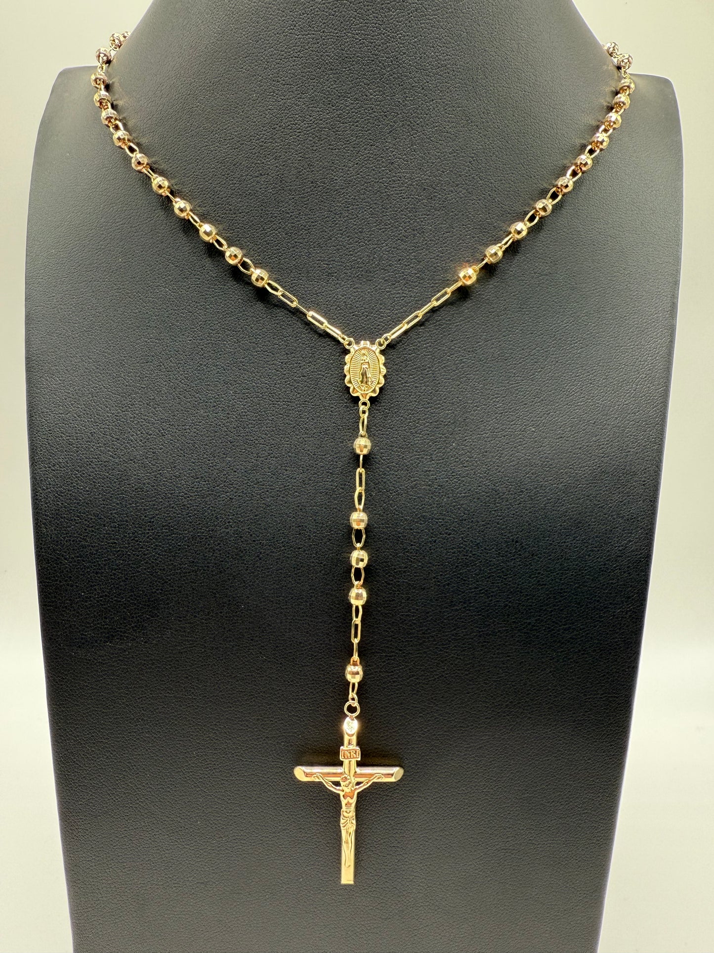 14K Gold Rosary Necklace