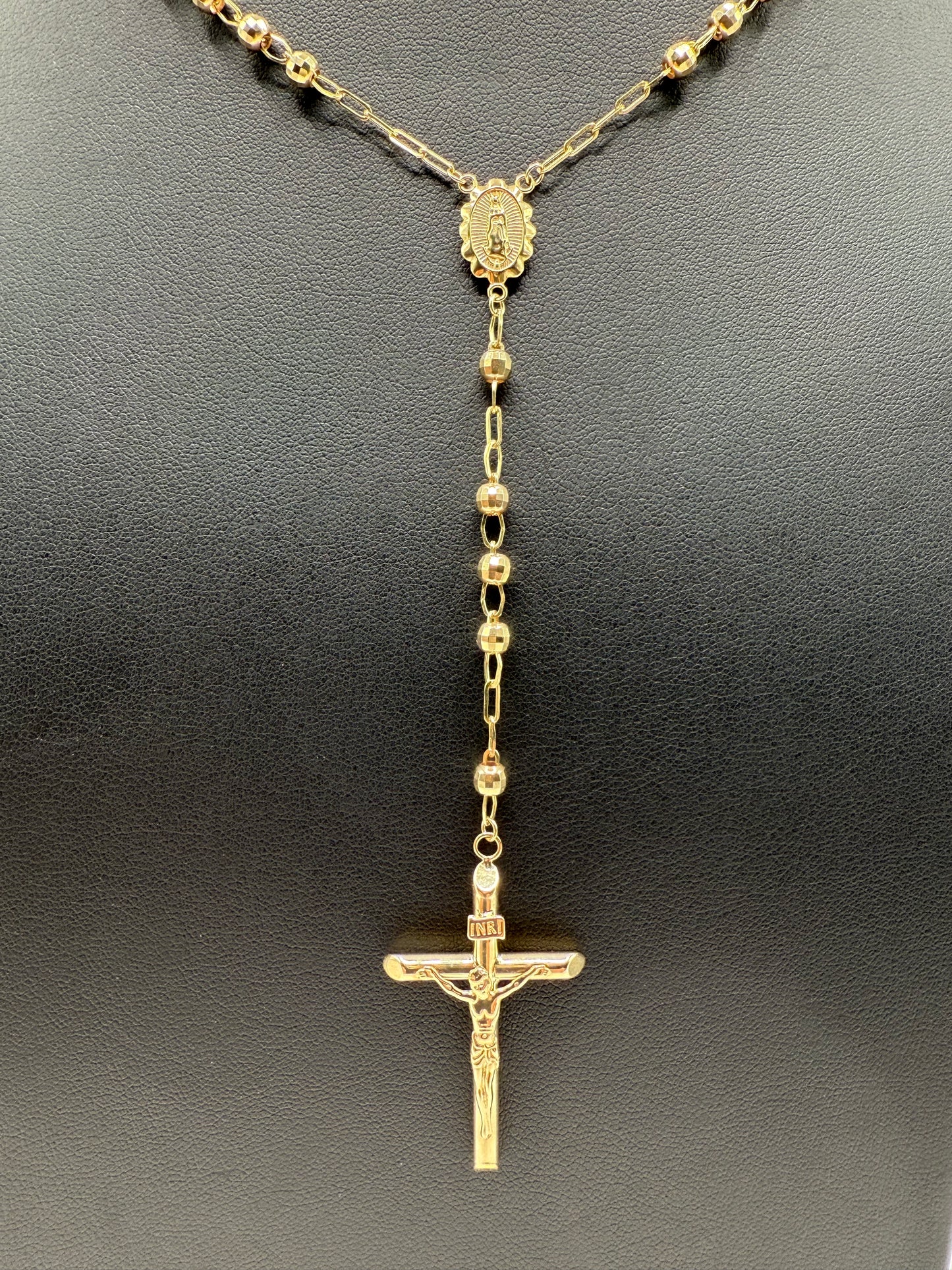 14K Gold Rosary Necklace