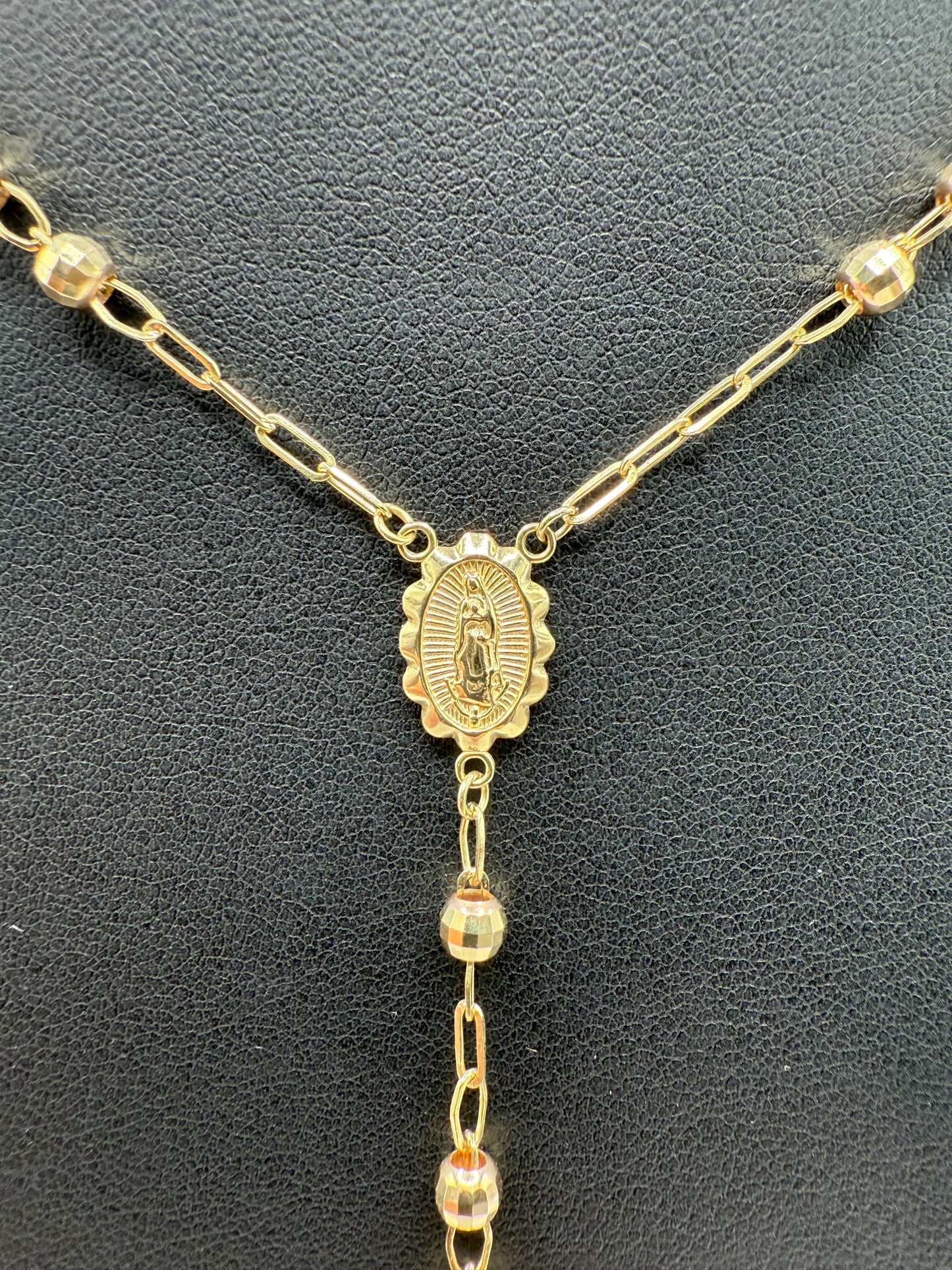 14K Gold Rosary Necklace