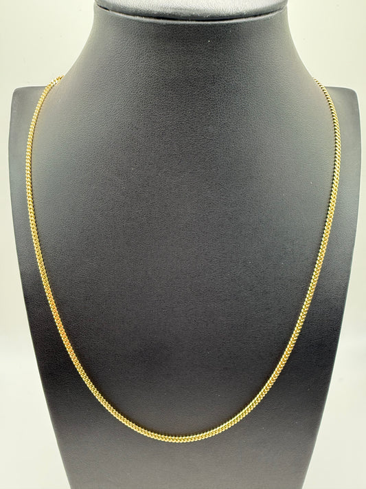 14K Gold 2MM 22" Solid Miami Cuban Chain