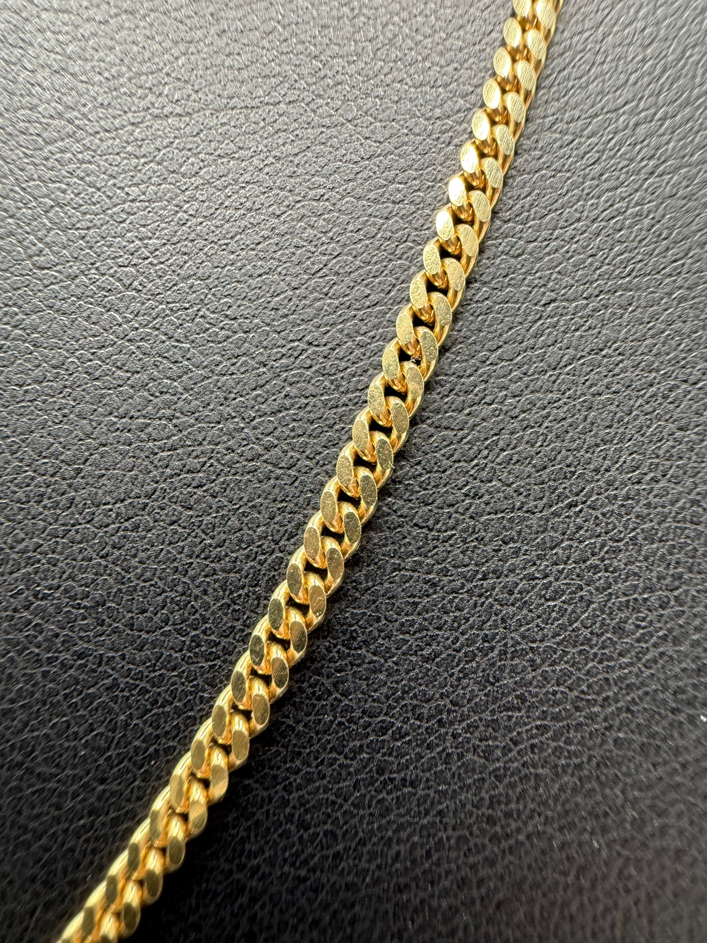 14K Gold 2MM 18" Solid Miami Cuban Chain