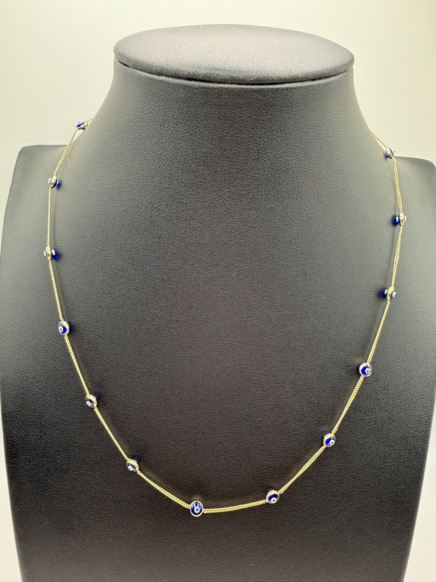 10K Gold Blue Evil Eye Necklace