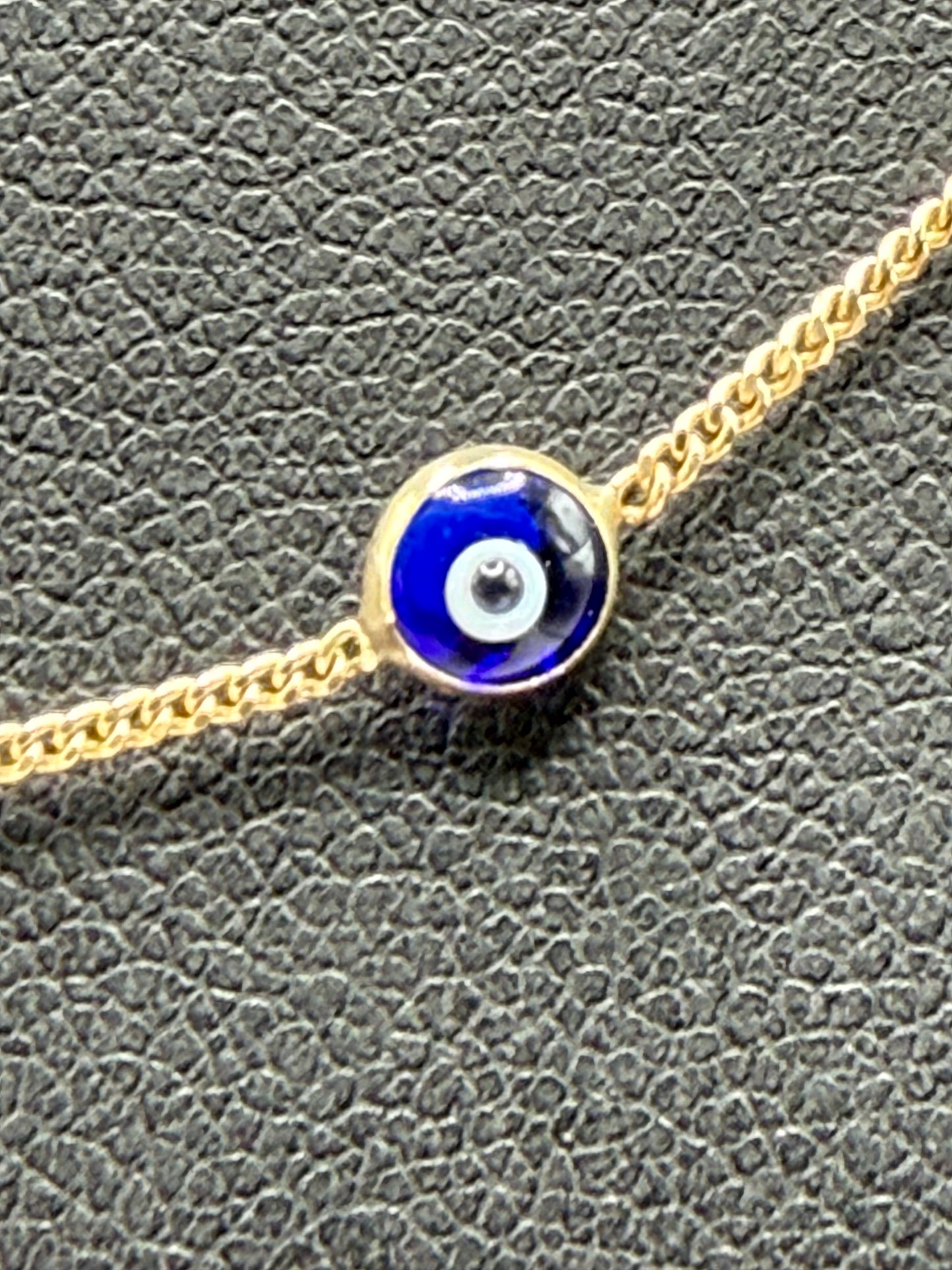 10K Gold Blue Evil Eye Necklace