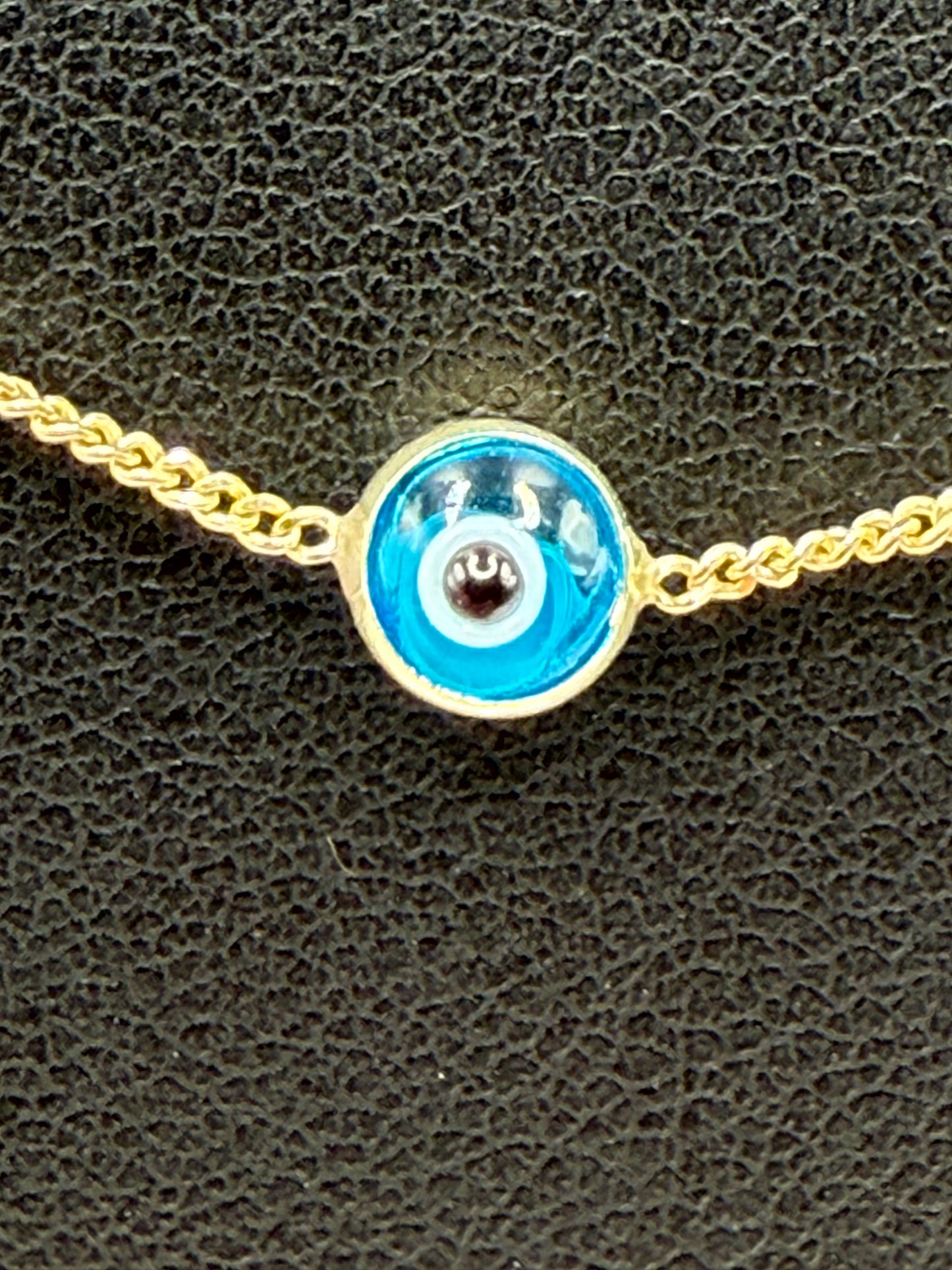 10K Gold Turquoise Evil Eye Necklace