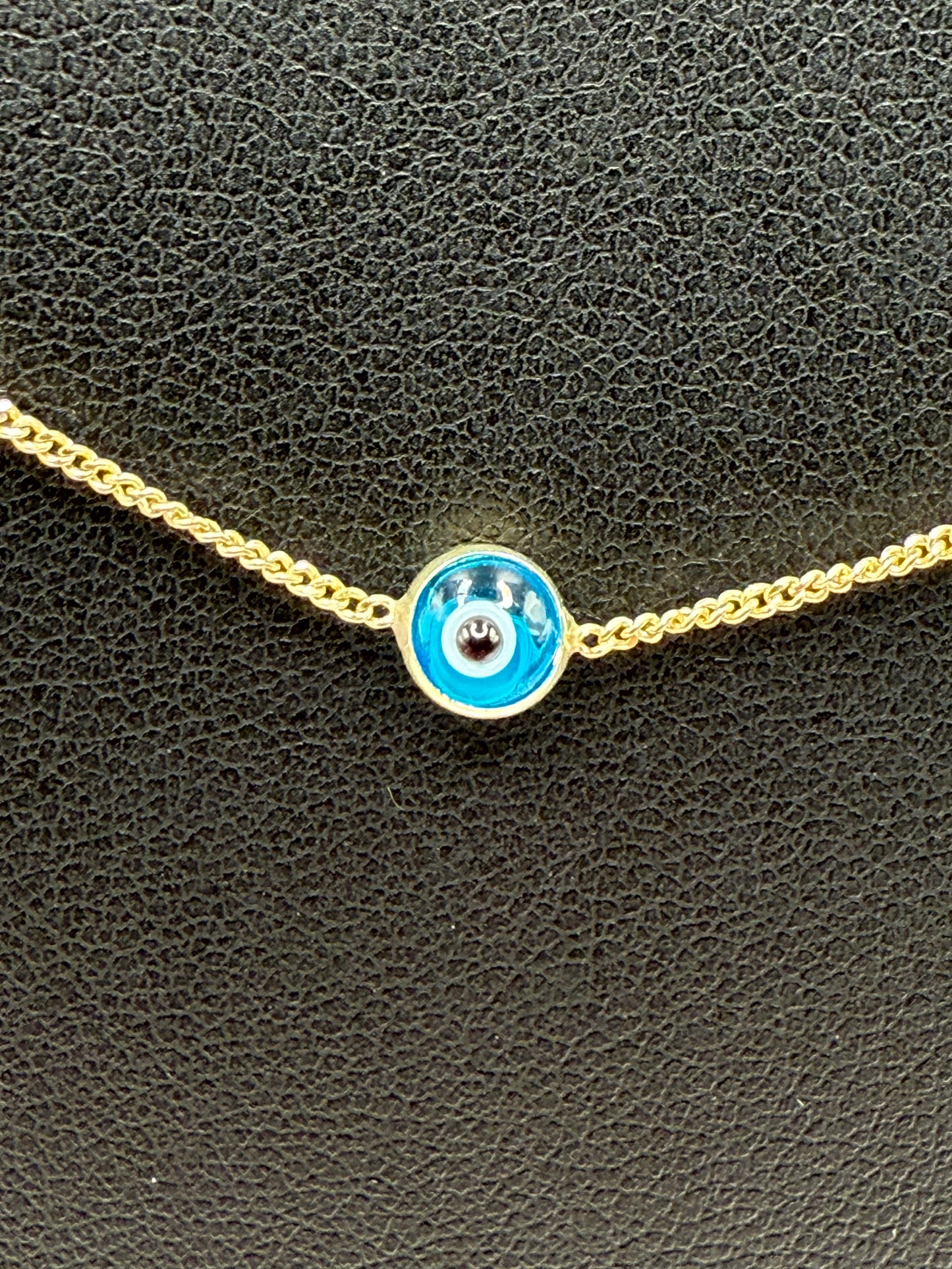 10K Gold Turquoise Evil Eye Necklace