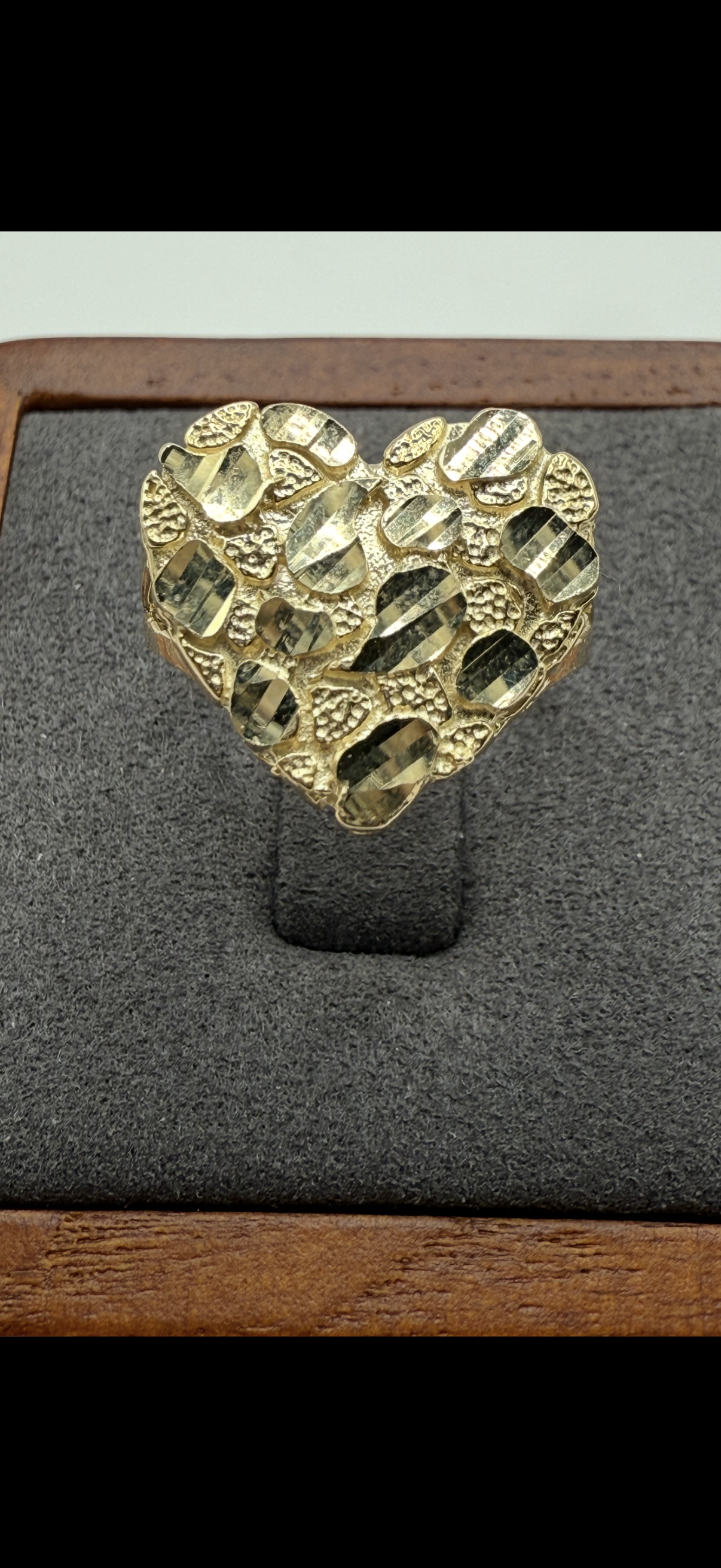 10K Gold Heart Nugget Ring