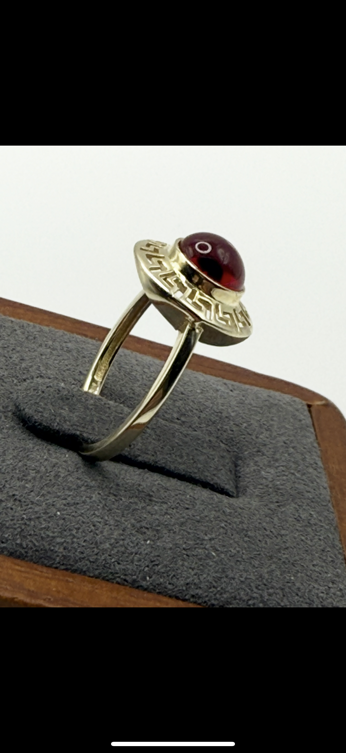 10K Gold Fancy Red Evil Eye Ring
