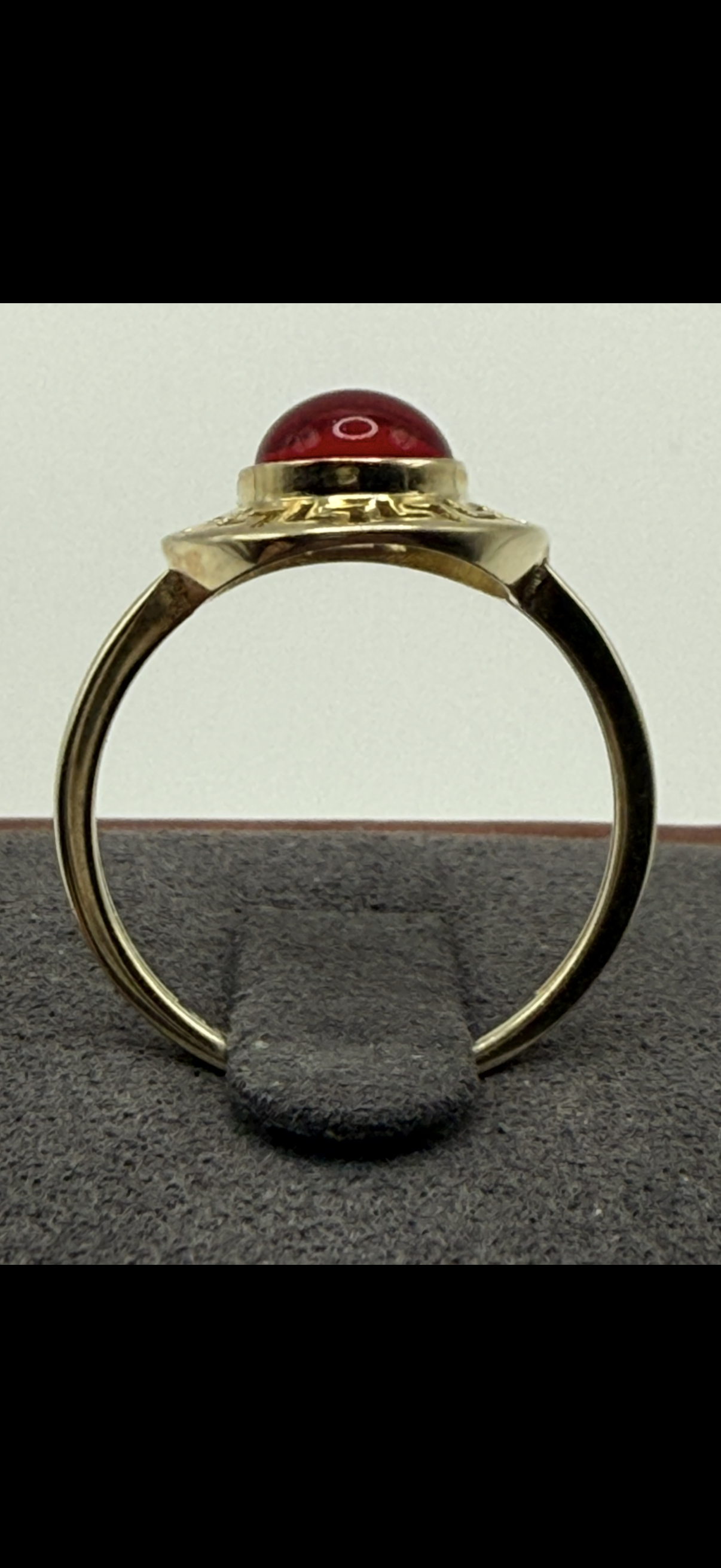 10K Gold Fancy Red Evil Eye Ring