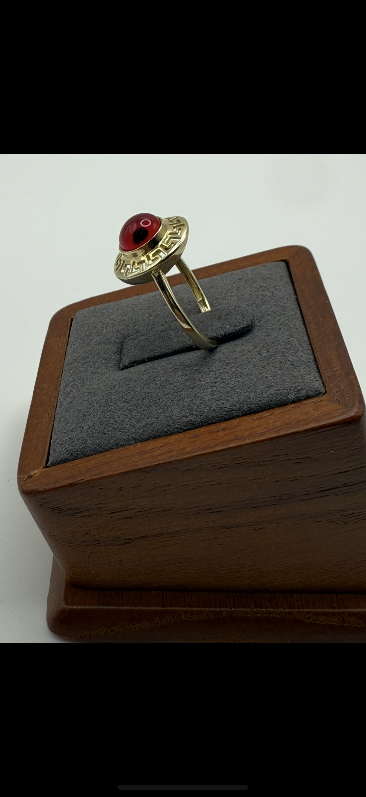 10K Gold Fancy Red Evil Eye Ring