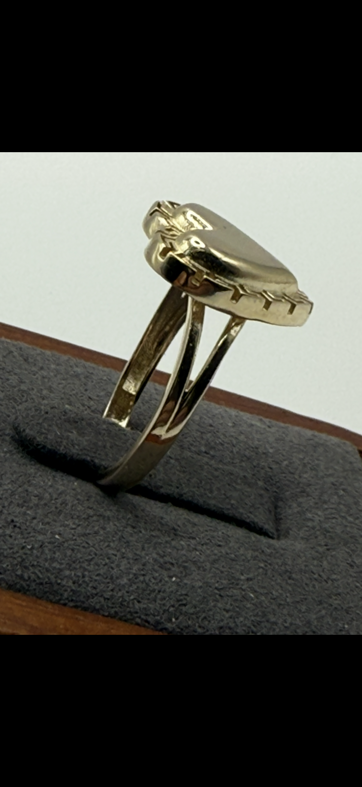 10K Gold Heart with Fancy Border Ring