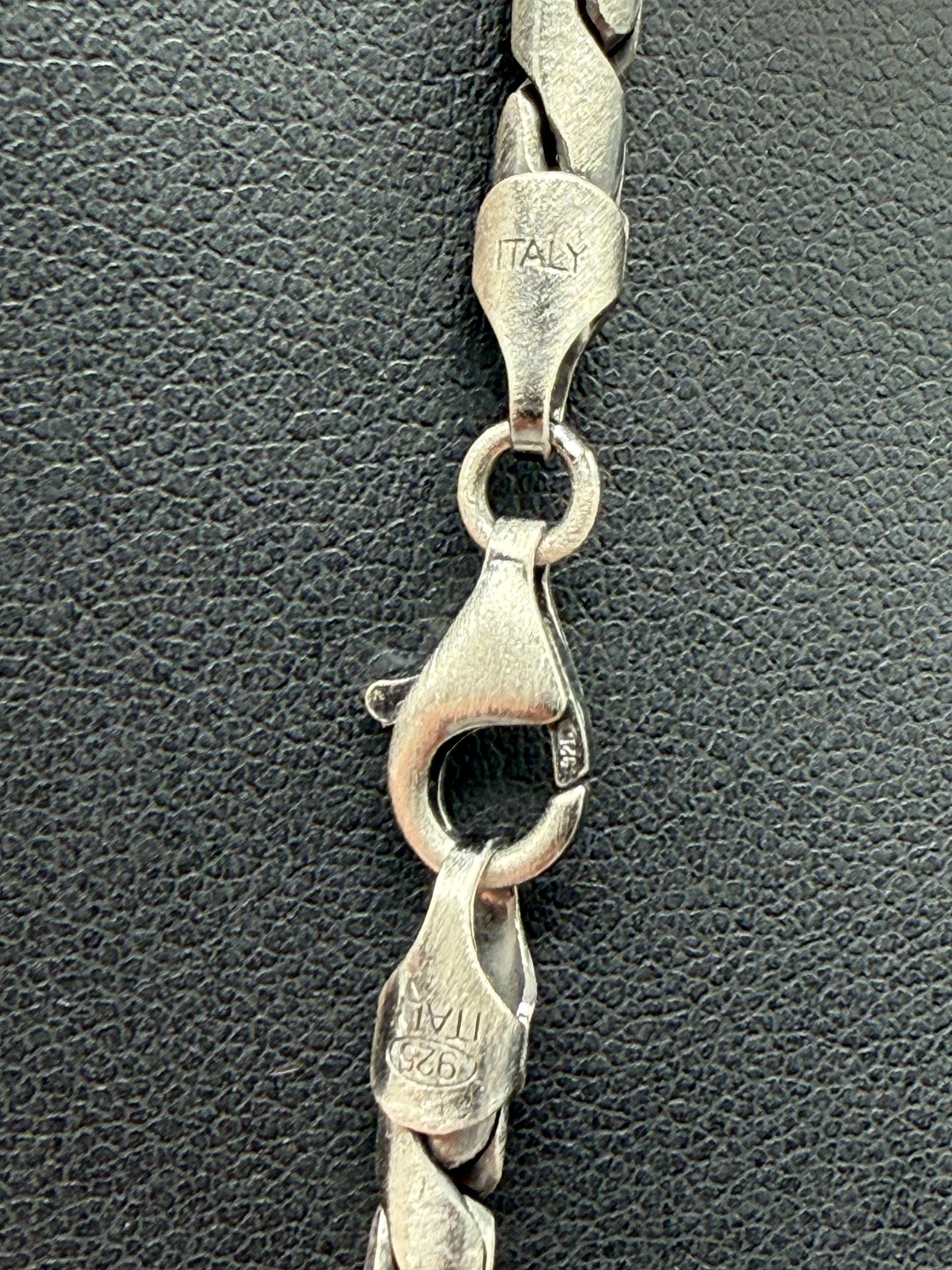 925 Sterling Gun Metal Plated Battuta Rope 24" Chain