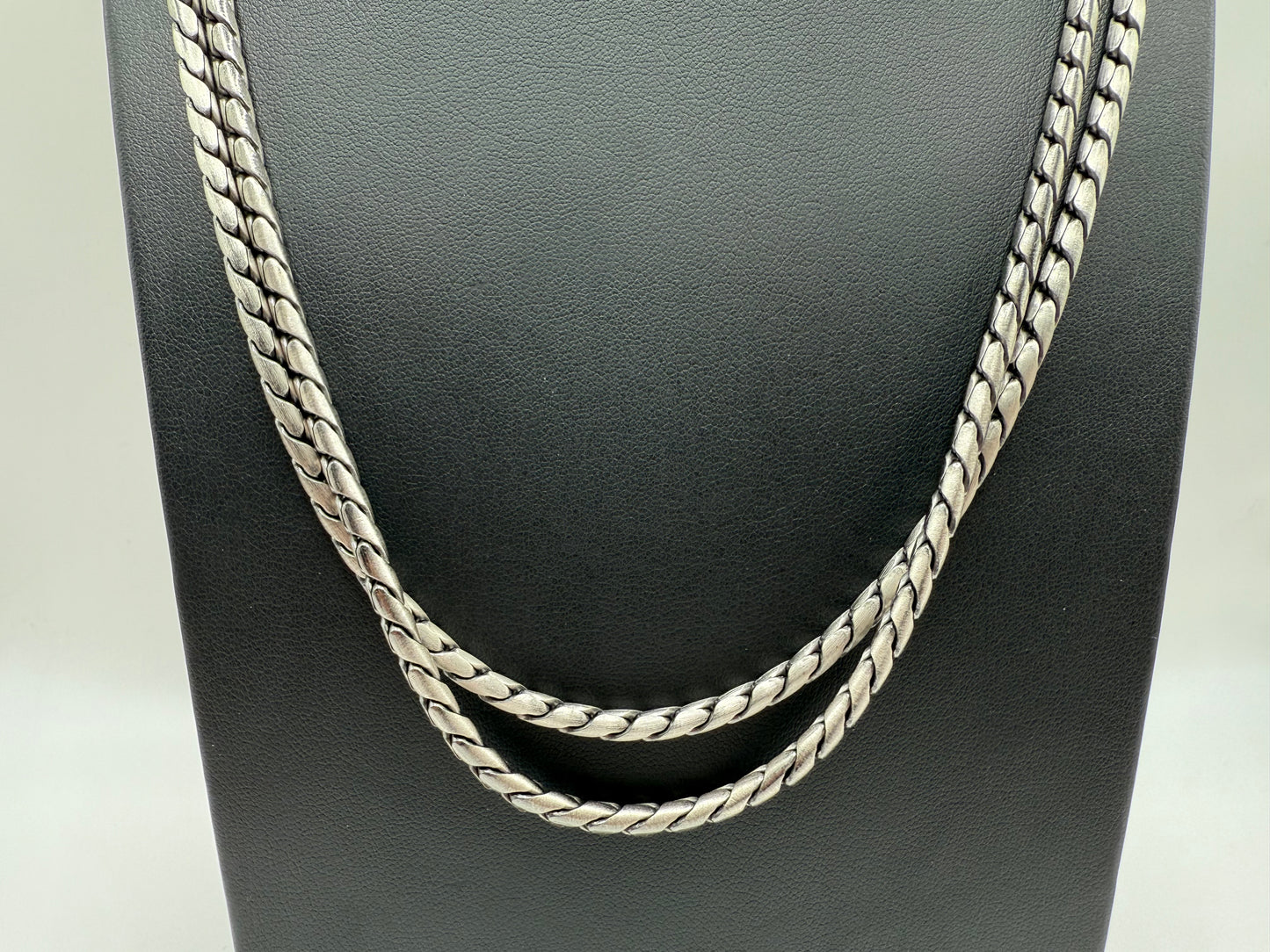 925 Sterling Gun Metal Plated Battuta Rope 24" Chain
