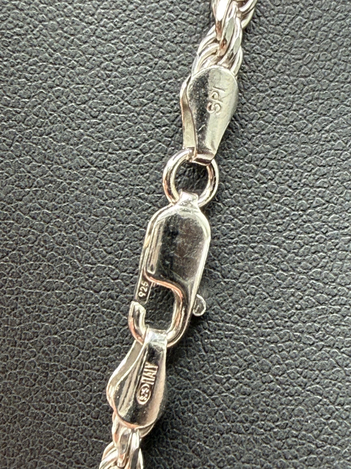 925 Sterling Silver Diamond Cut 26" Rope Chain