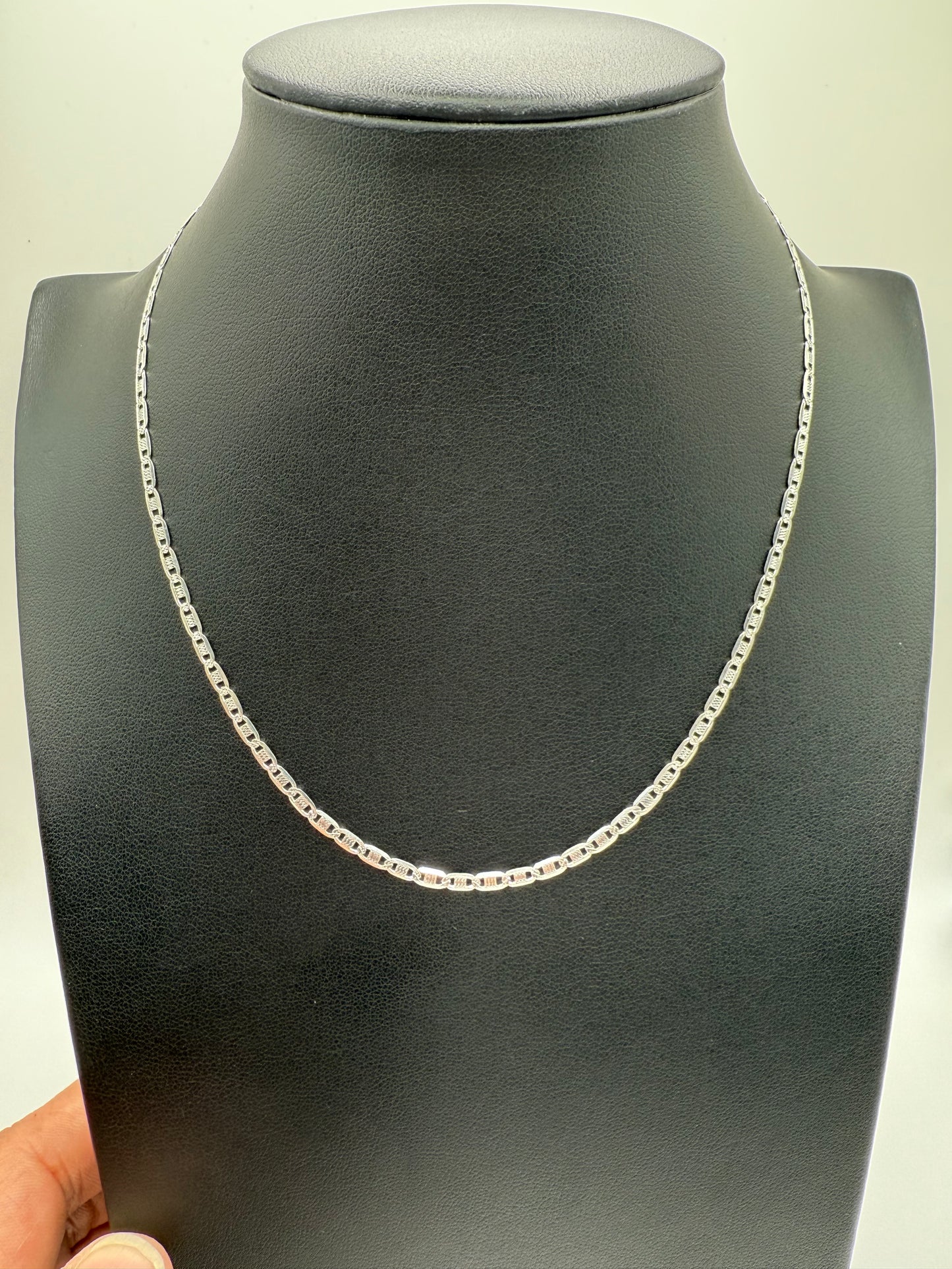 6 Sided Textured Diamond Cut Valentino 16" Chain