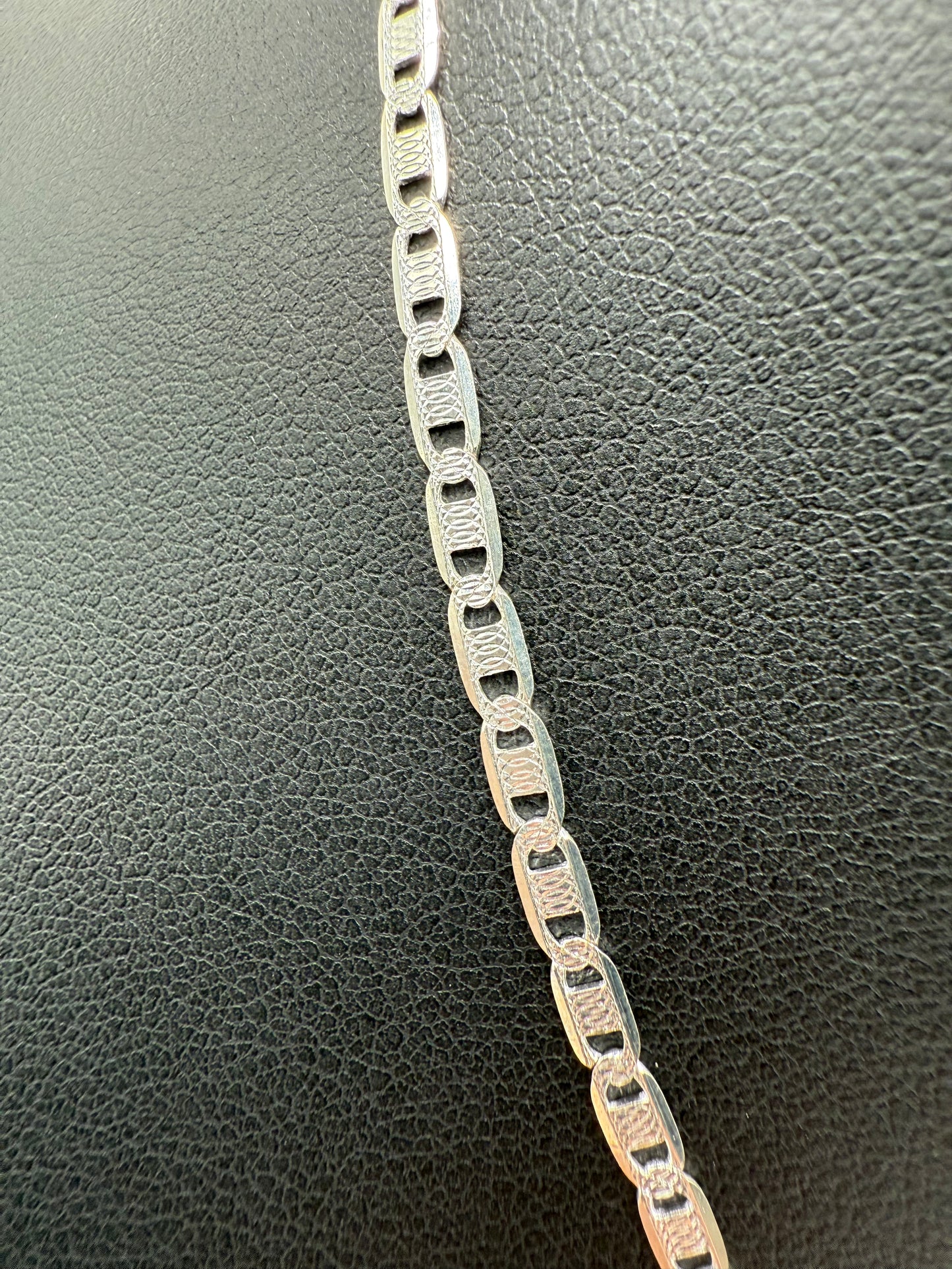 6 Sided Textured Diamond Cut Valentino 16" Chain
