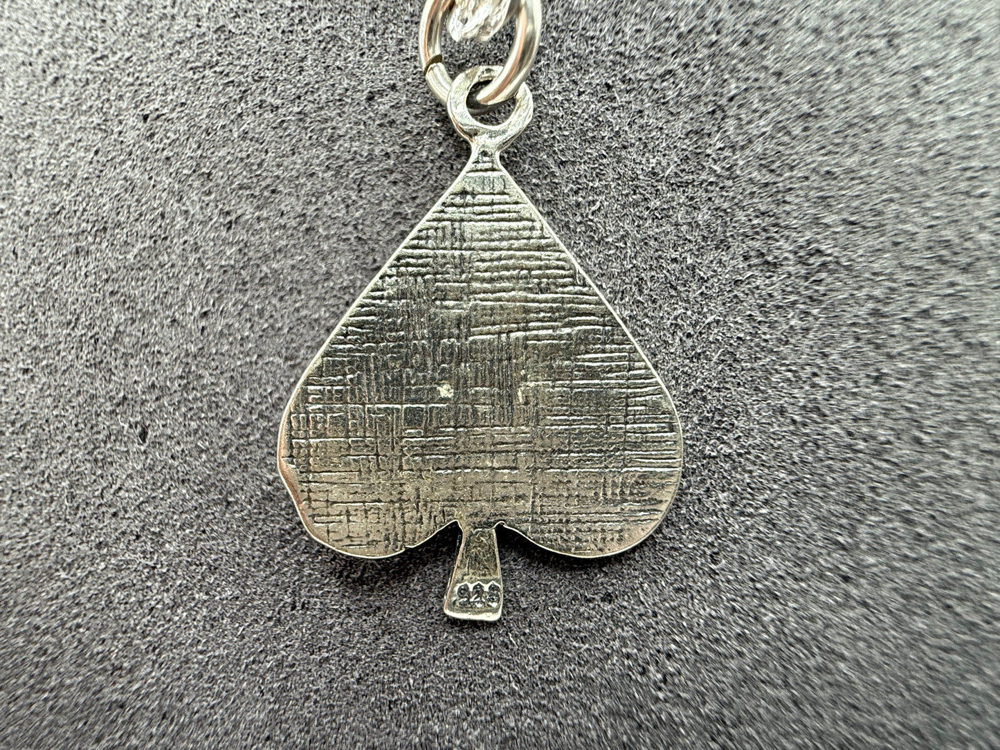 925 Silver Oxidized Spades Charm