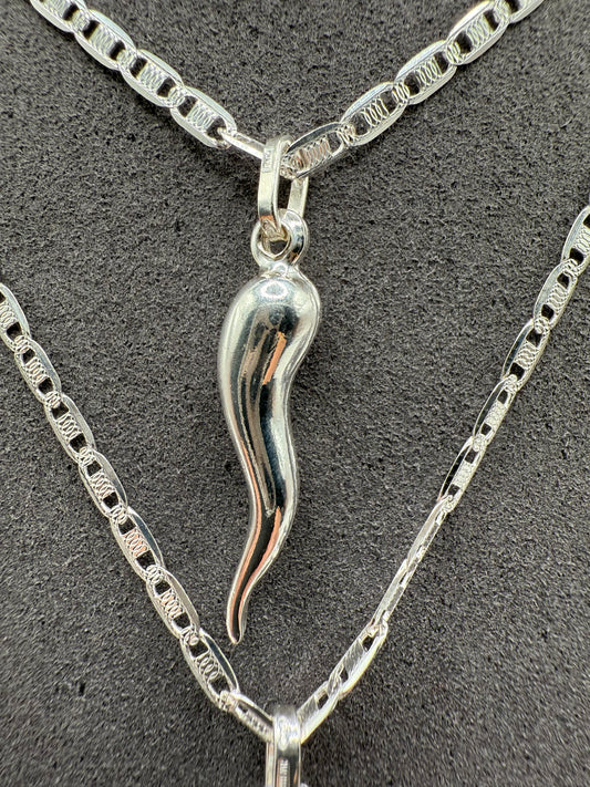 925 Sterling Italian Horn Pendant