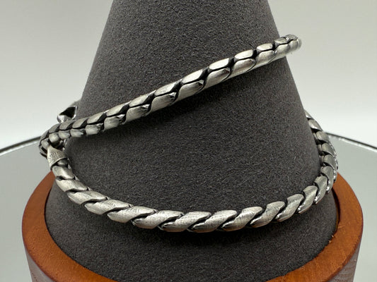 925 Sterling Gun Metal Plated Battuta Rope 3.7mm Bracelet