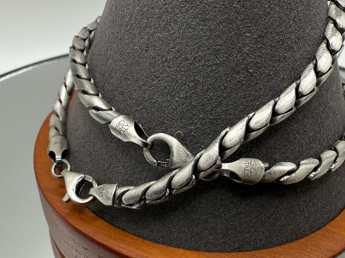 925 Sterling Gun Metal Plated Battuta Rope 3.7mm Bracelet
