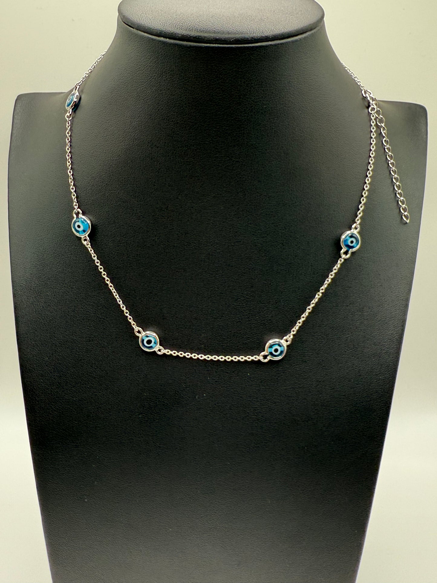 925 Sterling Silver Evil Eye by the Yard Necklace