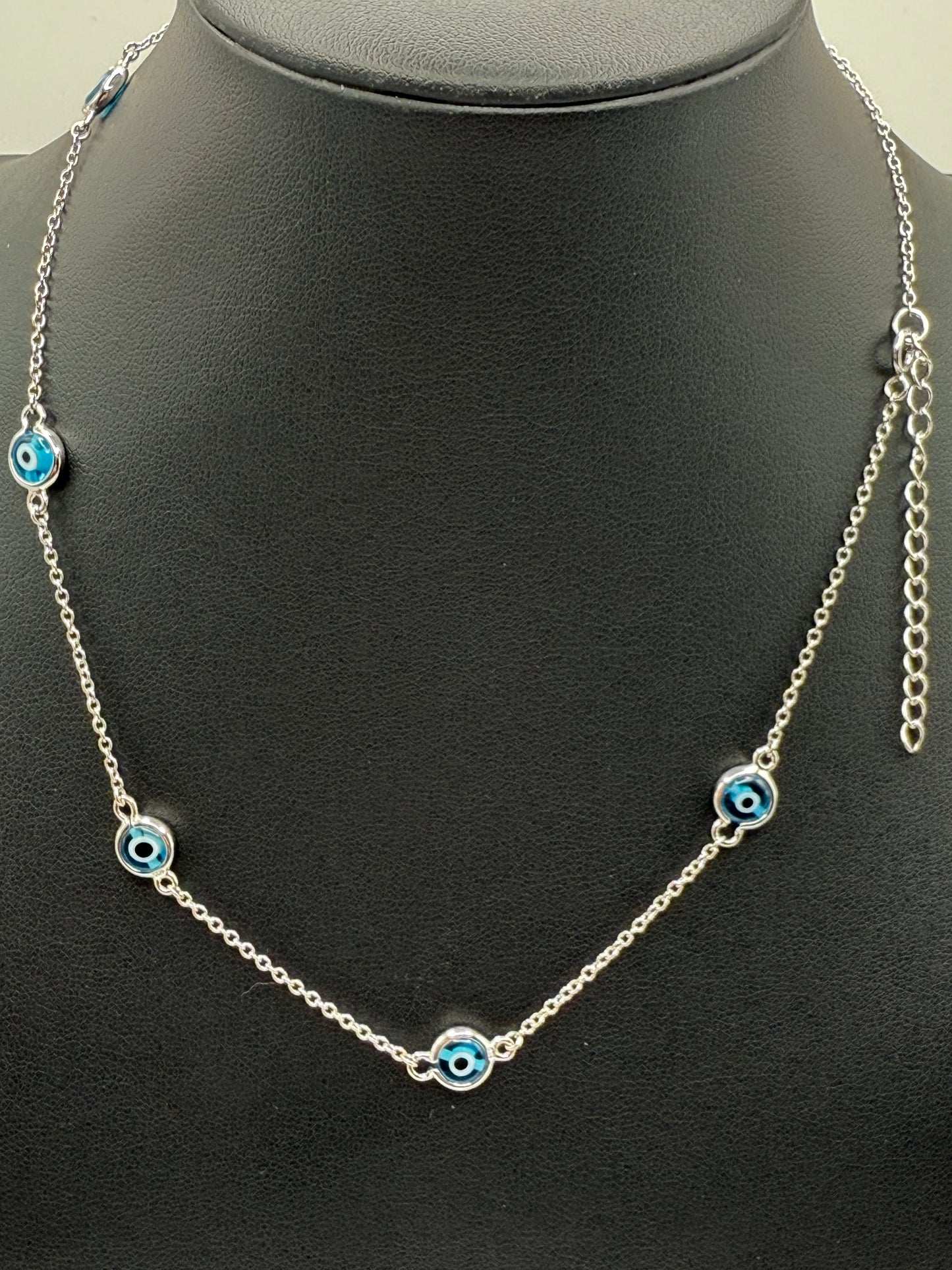 925 Sterling Silver Evil Eye by the Yard Necklace