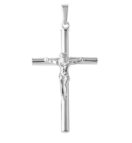 Silver 925 High Polished Cylinder Cross Pendant