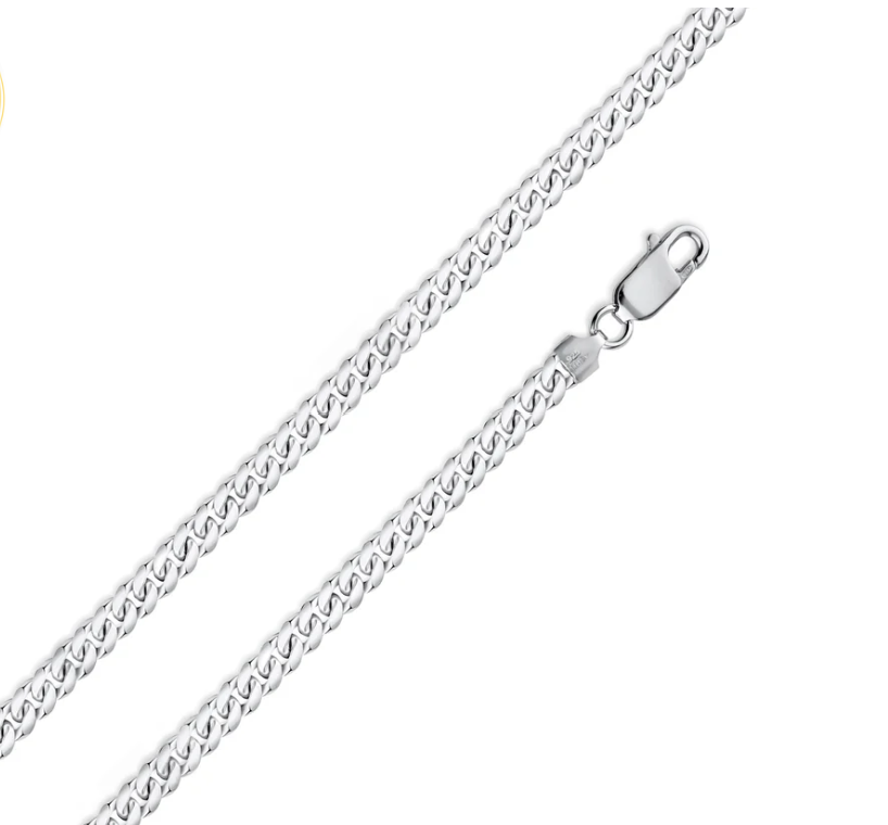 925 Silver 4.1mm Miami Cuban 20" Chain