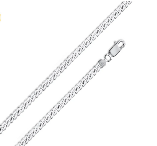 925 Silver 4.1mm Miami Cuban 22" Chain