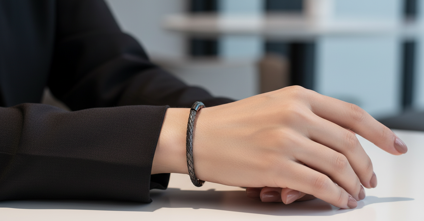 Silver 925 Black Rhodium Plated Italian Weave Design Bracelet