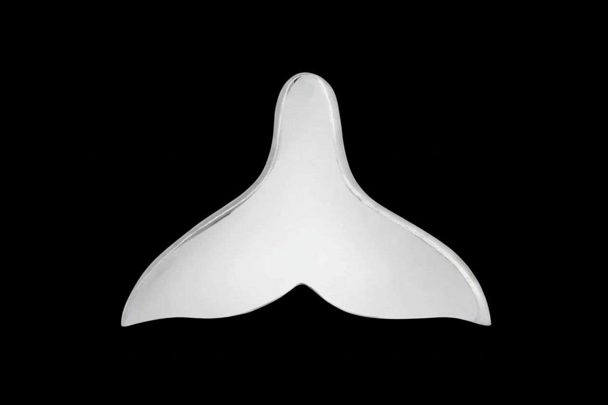 925 Silver Basic Whale Tale Charm