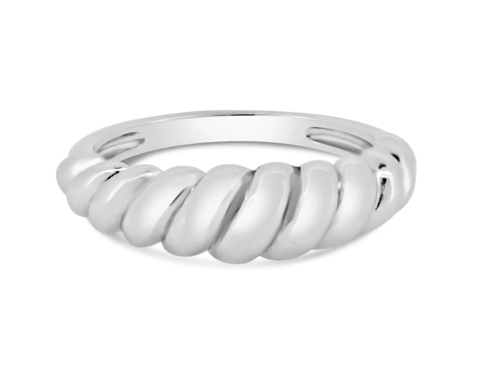 925 Sterling Silver Croissant Design Ring