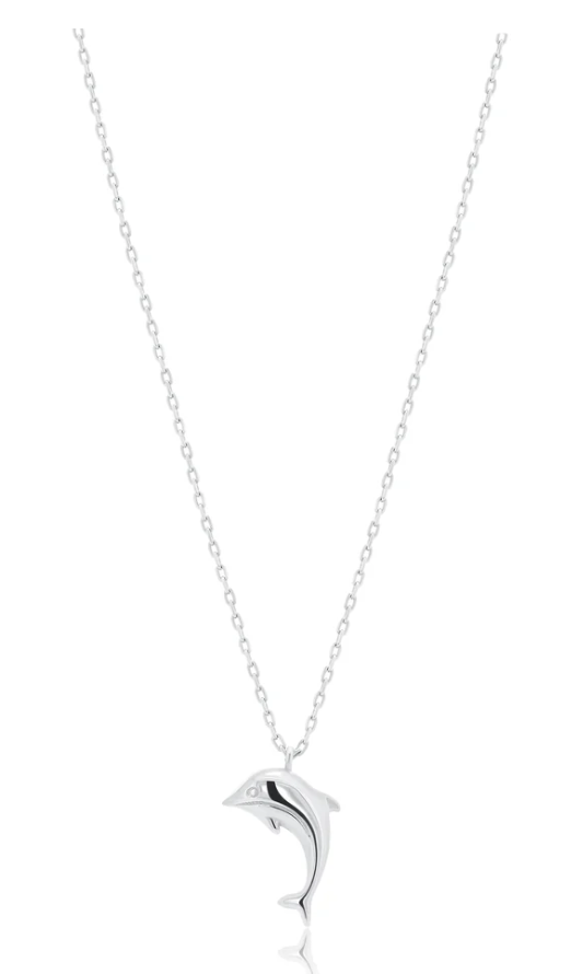 925 Silver Dolphin Adjustable Necklace