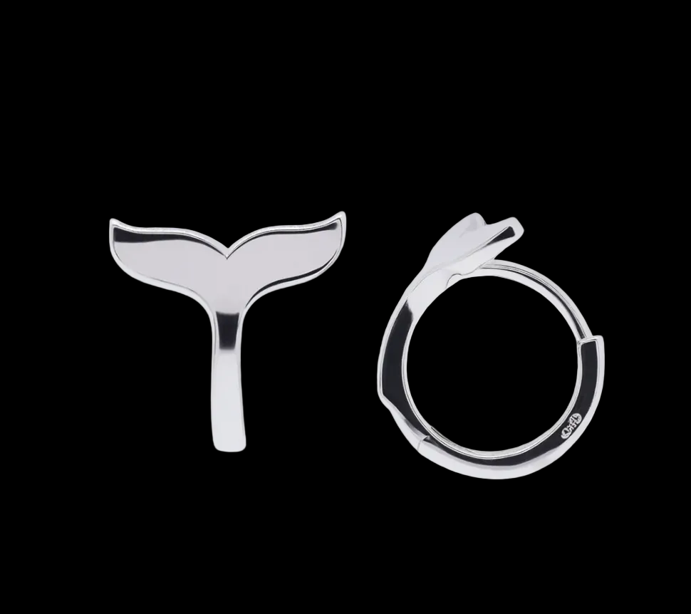925 Silver Whale Tail Hoop Earring