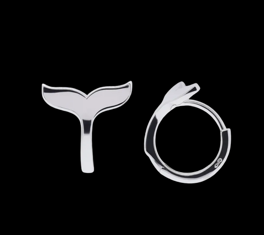 925 Silver Whale Tail Hoop Earring